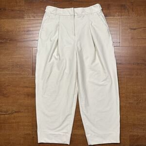 Comptoir Des Cotonniers Slack Pants Women M Beige Wide Leg Trousers Quiet Luxury